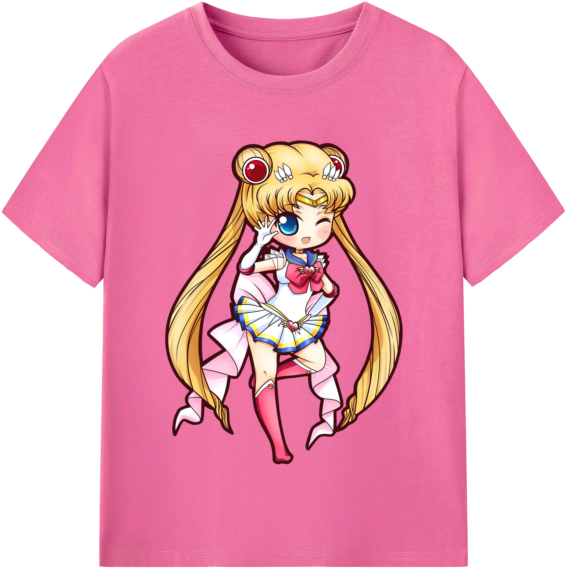 （画像用） 美少女戦士セーラームーン 月野 うさぎ つきの うさぎ Sailor Moon Tsukino Usagi レディースカジュアルプリントTシャツ（綿100％）